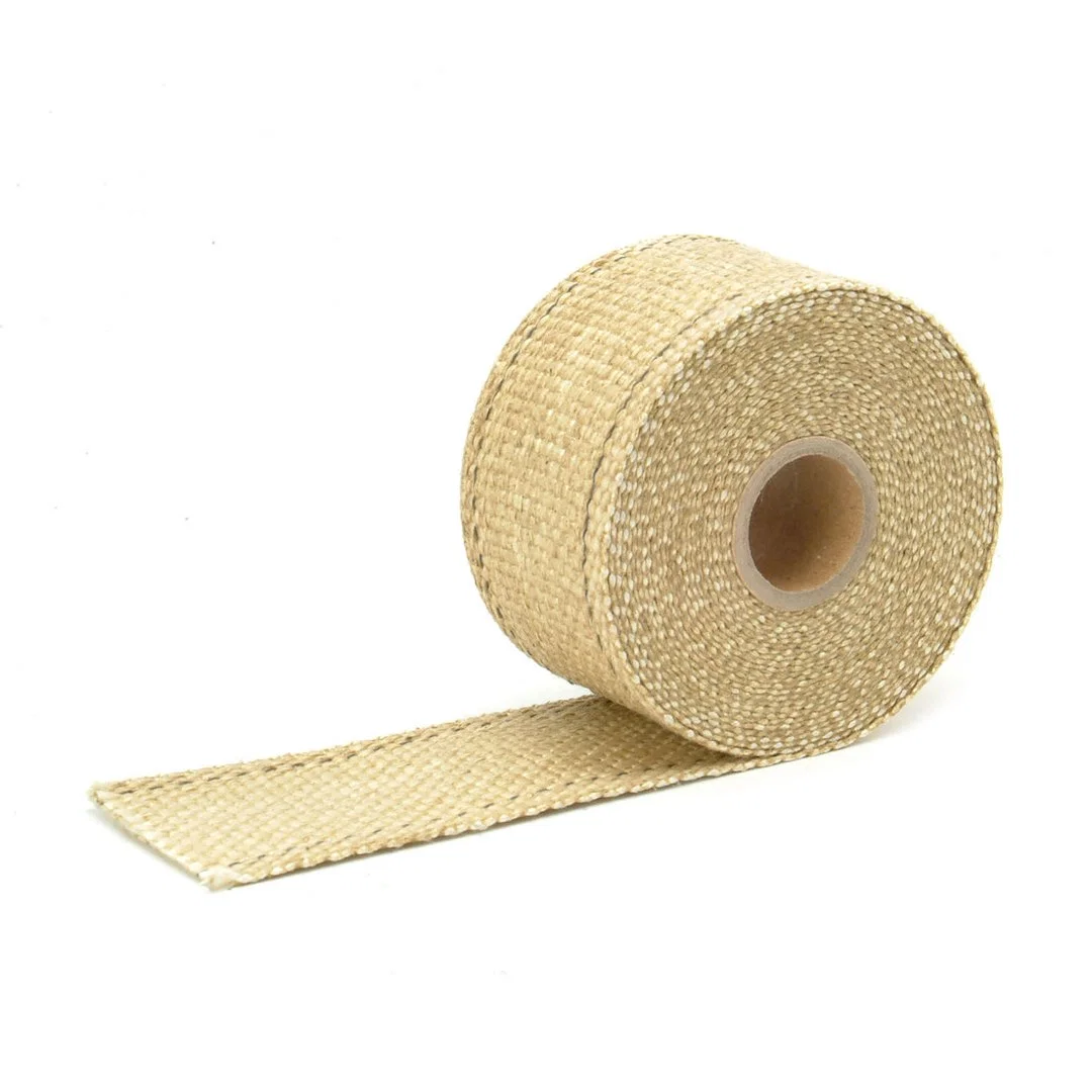 10106 – DESIGN ENG Exhaust System Wrap, 15 Foot Roll 2 Inch Width Tan Composite Fiberglass Withstands 1200 Degree Fah...